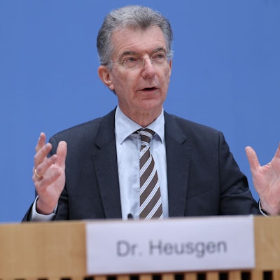 Christoph Heusgen, Vorsitzender der Münchner Sicherheitskonferenz (MSC), stellt in der Bundespressekonferenz die neueste Ausgabe des Munich Security Reports vor.