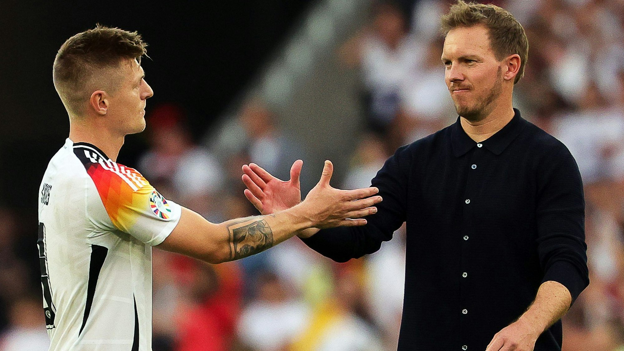 Große Auftritte: Toni Kroos und Julian Nagelsmann dürften trotz der bitteren Niederlage im Viertelfinale gegen Spanien zufrieden sein mit ihren Leistungen bei der EM.