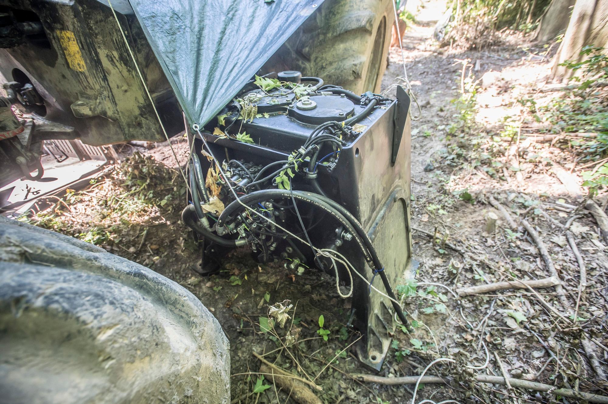 Wahrscheinlich die Hydraulikölpumpe am defekter Harvester nahe dem Bürgerbuschweg. Foto: Ralf Krieger