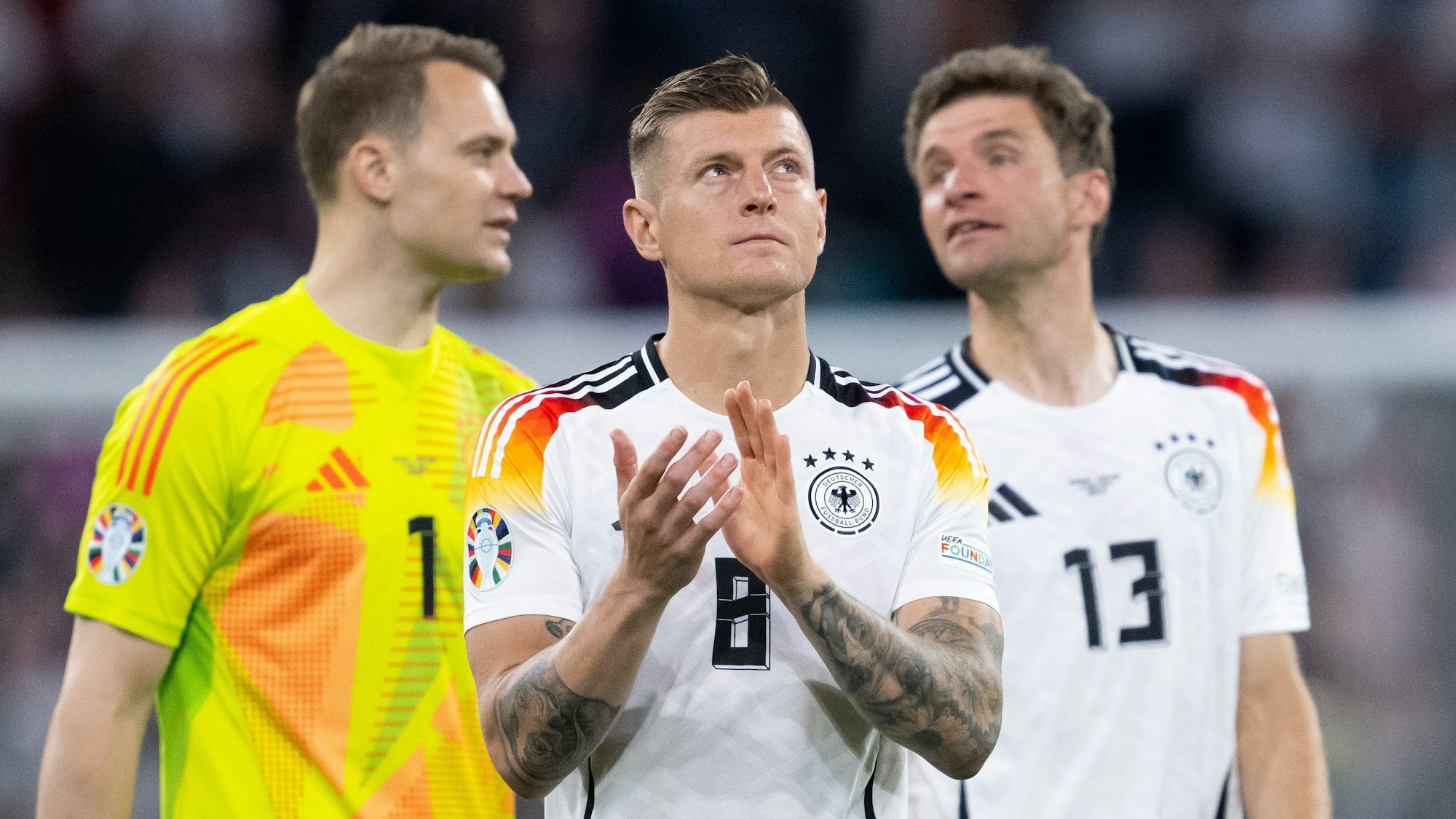 Manuel Neuer, Toni Kroos und Thomas Müller waren die letzten Rio-Weltmeister im EM-Kader. Zumindest Kroos hat bereits seinen Rücktritt erklärt.