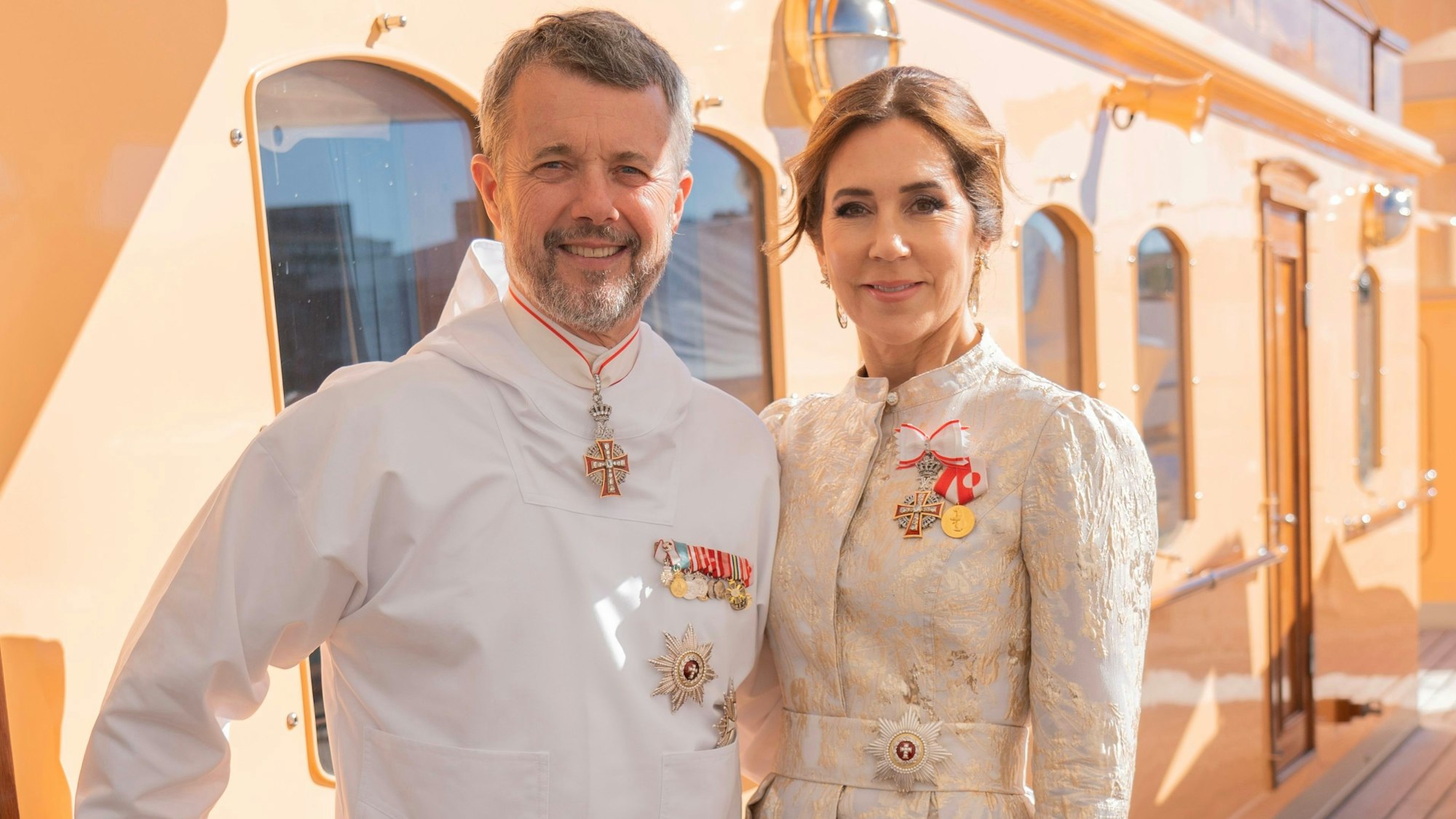 König Frederik und Königin Mary an Board der Dannebrog.