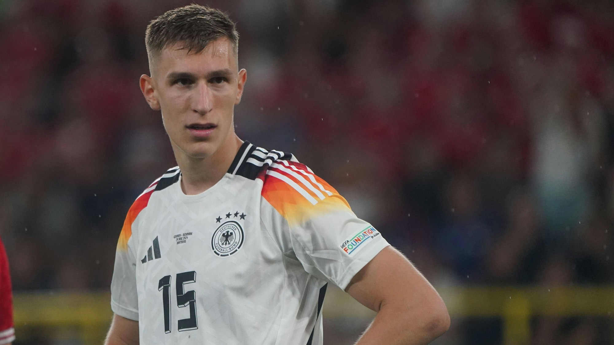 Nico Schlotterbeck überzeugte trotz hoher Risikobereitschaft vor allem im Spiel gegen Dänemark.