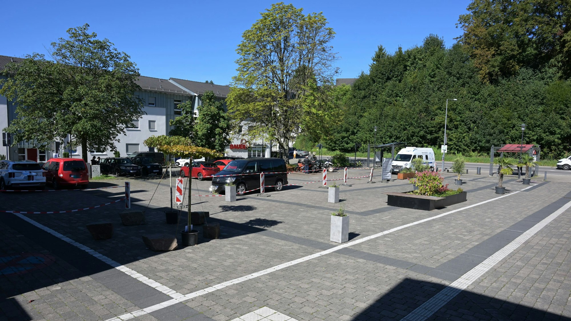 Das Foto zeigt den Karlheinz-Stockhausen-Platz in Kürten
