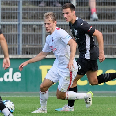 1. FC Köln Amateure (U21) vs. 1. FC Bocholt, Regionalliga West, Georg Strauch (1. FC Köln), 12.08.2023, Bild: Herbert Bucco