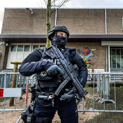 Security at the extra secure court bunker in Amsterdam-Osdorp. The court holds an introductory session in the criminal case against Ridouan Taghi. The notorious defendant has announced that he will leave his chair empty in the heavily protected courtroom. Taghi is suspected of having led an extremely violent gang that, among other things, committed multiple liquidations. He managed to stay out of the hands of the police for years, but was arrested in Dubai last December. In Amsterdam, the Netherlands, 6 March 2020. ANP REMKO DE WAAL PUBLICATIONxINxGERxSUIxAUTxONLY Copyright: xHollandsexHoogtex/xxANPx x407817923x