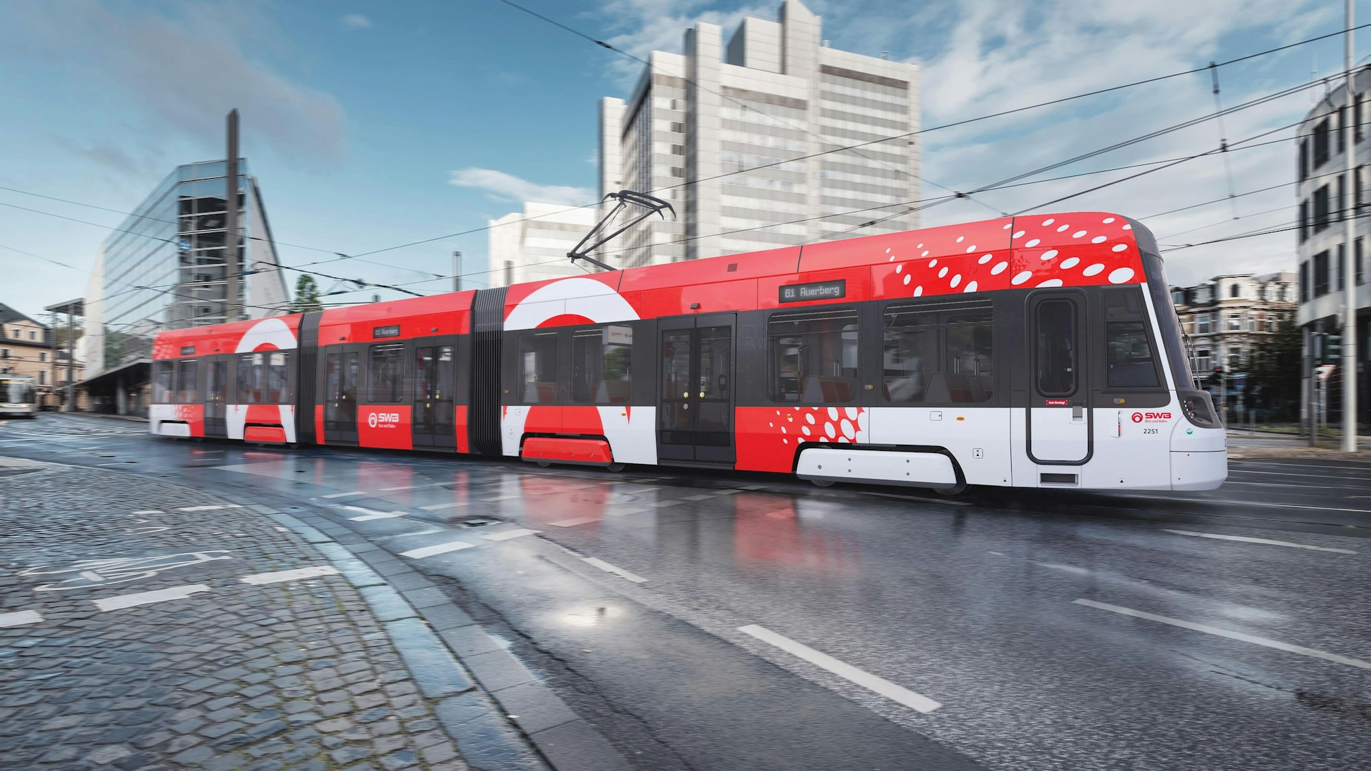 Eine Bahn der Linie 61 in Bonn.