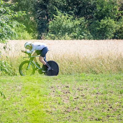 Mieke Kröger bei einem Zeitfahrrennen Ende Juni in Thüringen.