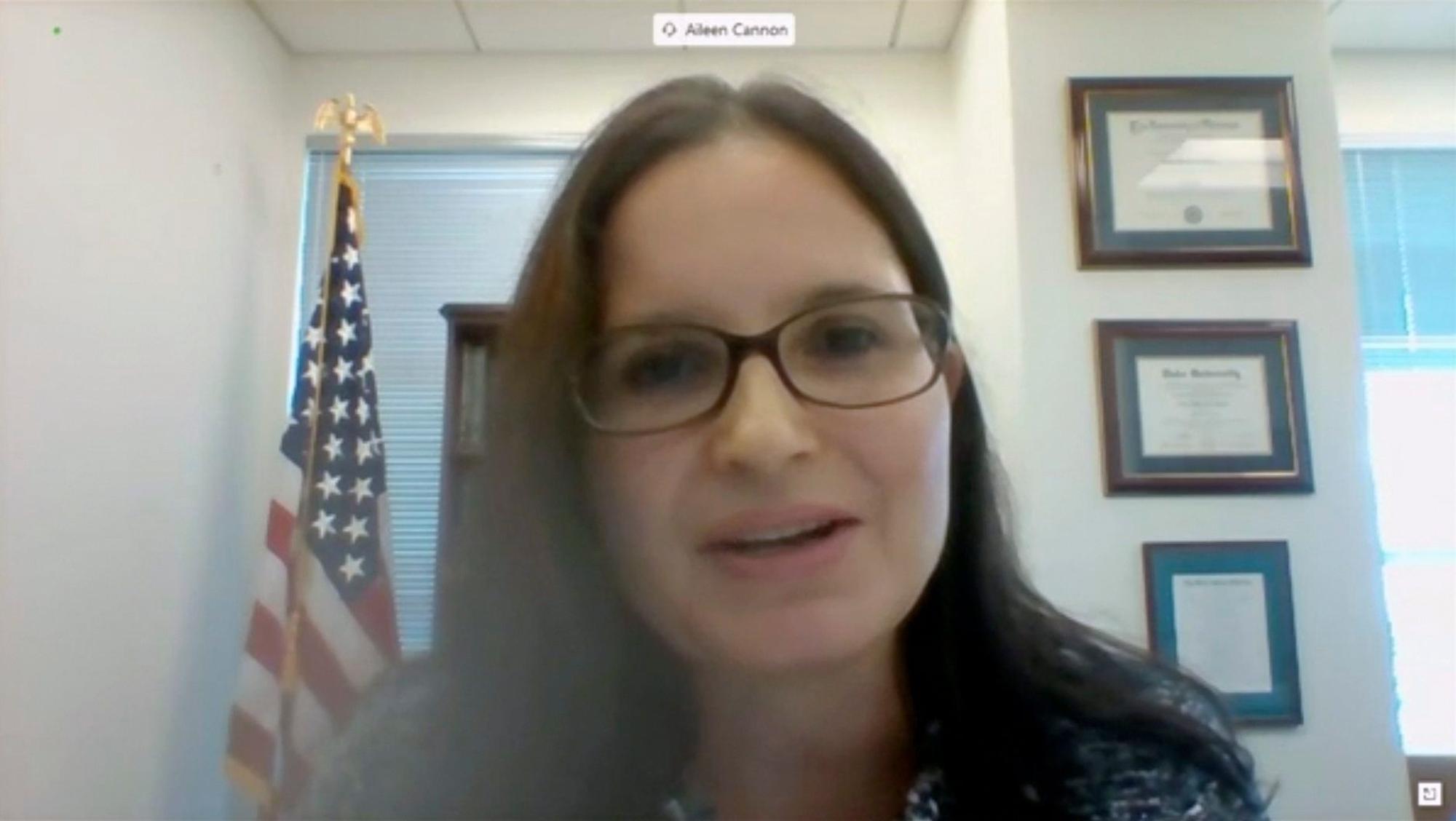 In diesem Bild aus einem vom US-Senat zur Verfügung gestellten Video spricht Aileen M. Cannon aus der Ferne während einer Nominierungsanhörung des Justizausschusses des Senats am 29. Juli 2020 in Washington.
