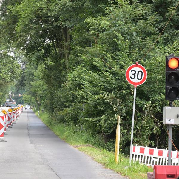 Das Foto zeigt die Baustelle zwischen Eichhof und Waldmühle.