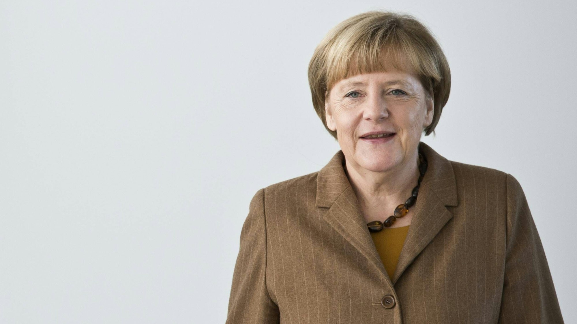 Angela Merkel vor einem Treffen mit Bill Gates im Bundeskanzleramt.