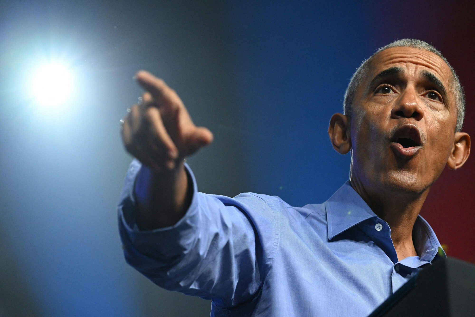 (FILES) Former US President Barack Obama speaks during a rally in support of Democratic US Senate candidate John Fetterman in Philadelphia, Pennsylvania, on November 5, 2022. Obama has told allies that Joe Biden needs to reconsider his reelection bid, the Washington Post reported on July 18, 2024. Obama believes that Biden's path to victory has diminished and that the 81-year-old should "seriously consider the viability of his candidacy," the newspaper said, citing people briefed on his thinking. (Photo by SAUL LOEB / AFP)