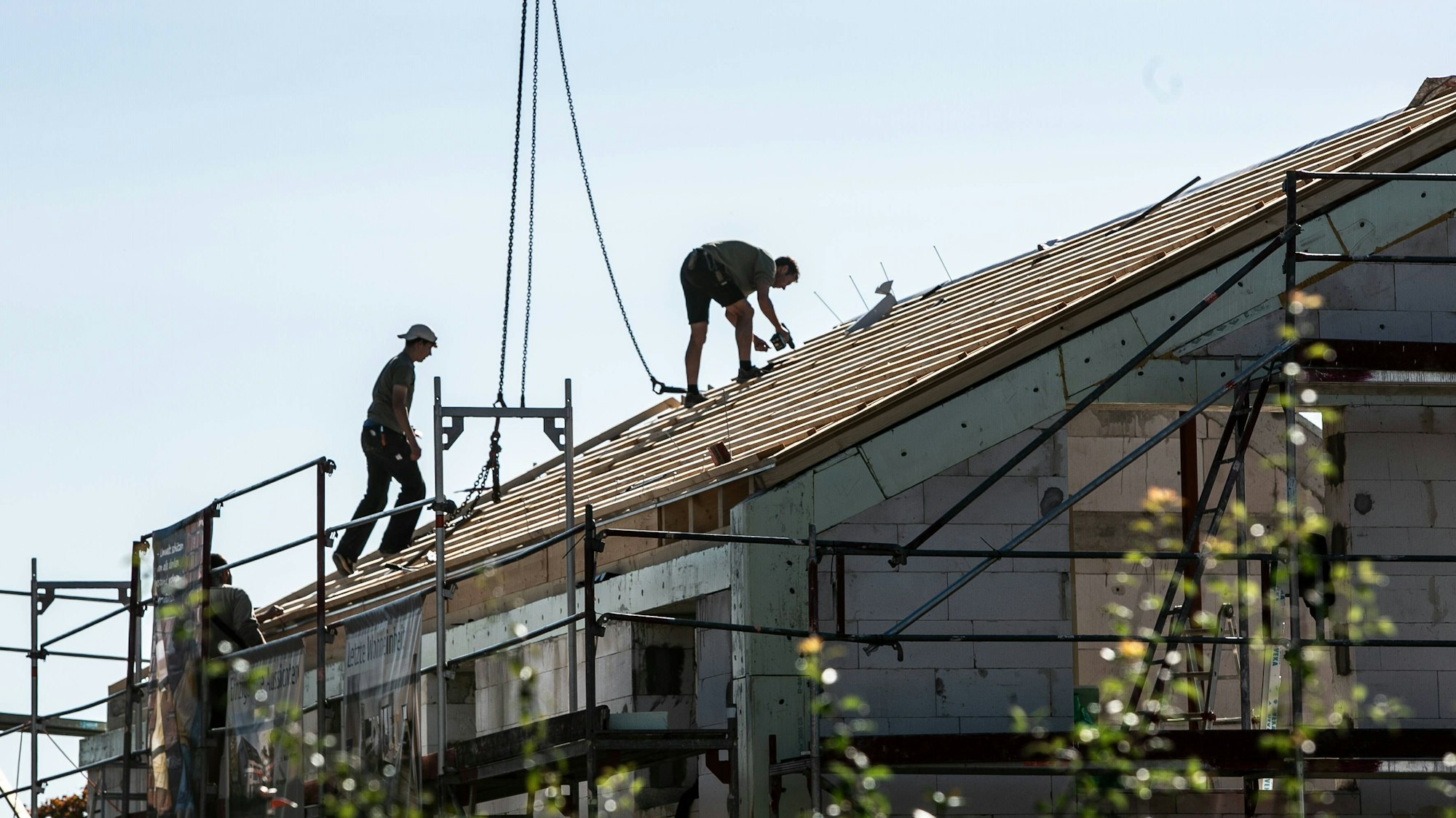 Baustelle eines Wohnungebäudes in Stuttgart Schönberg