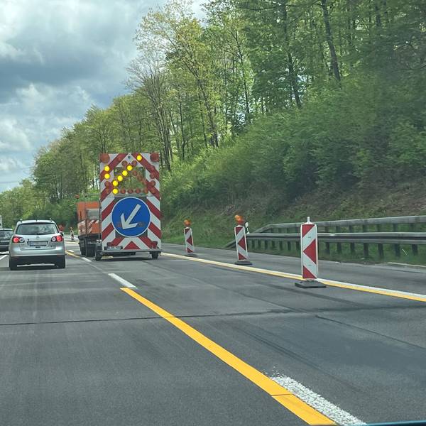 Eine Sperrung auf der A4.