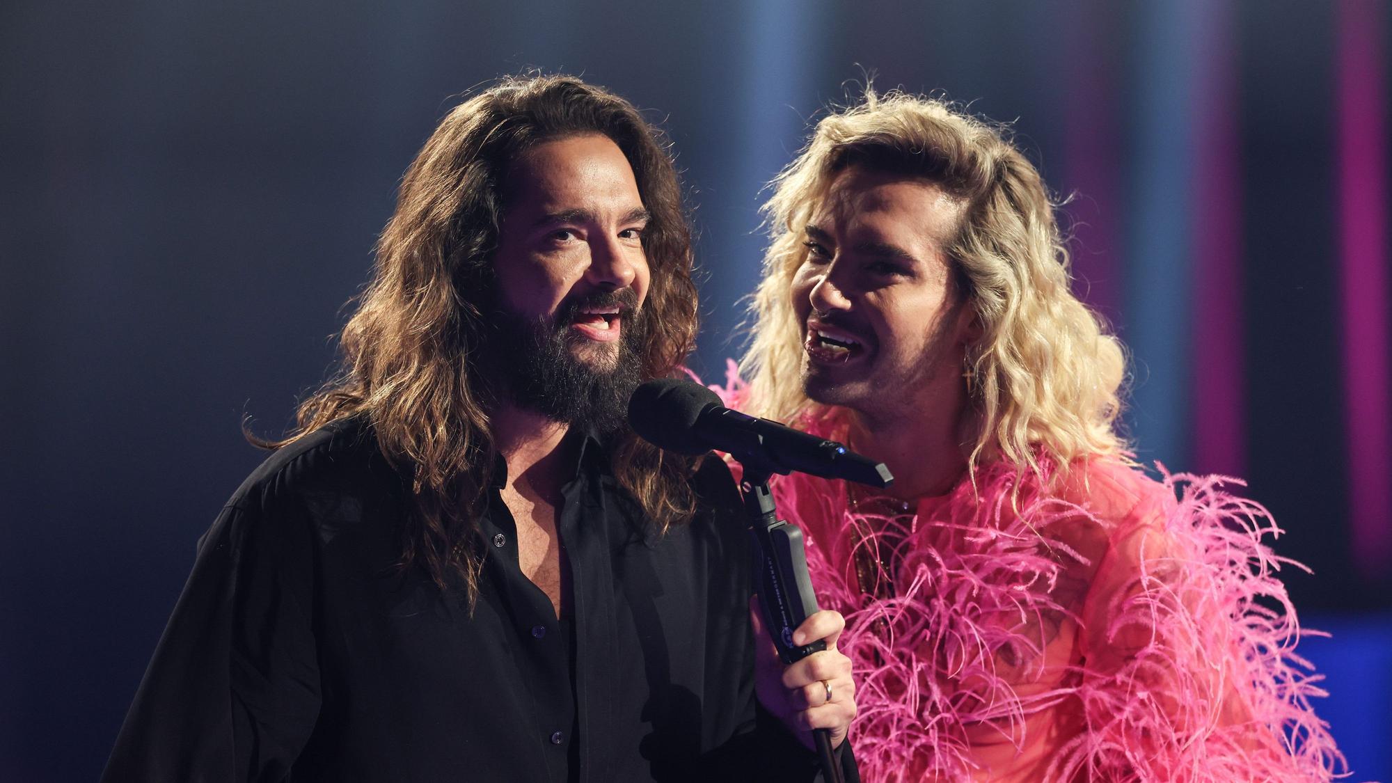 Tom (l) und Bill Kaulitz von der Band Tokio Hotel.