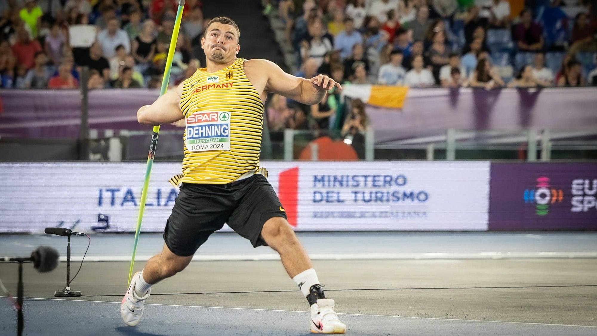 Leichtathletik-Europameisterschaften Rom, 12.06.2024 Max DEHNING GER im Speerwurf Finale Leichtathletik-Europameisterschaften am 12.06.24 im Olympiastadion in Rom, Italien. *** European Athletics Championships Rome, 12 06 2024 Max DEHNING GER in the javelin throw final European Athletics Championships on 12 06 24 at the Olympic Stadium in Rome, Italy Copyright: xBEAUTIFULxSPORTS/LeahxKohringx