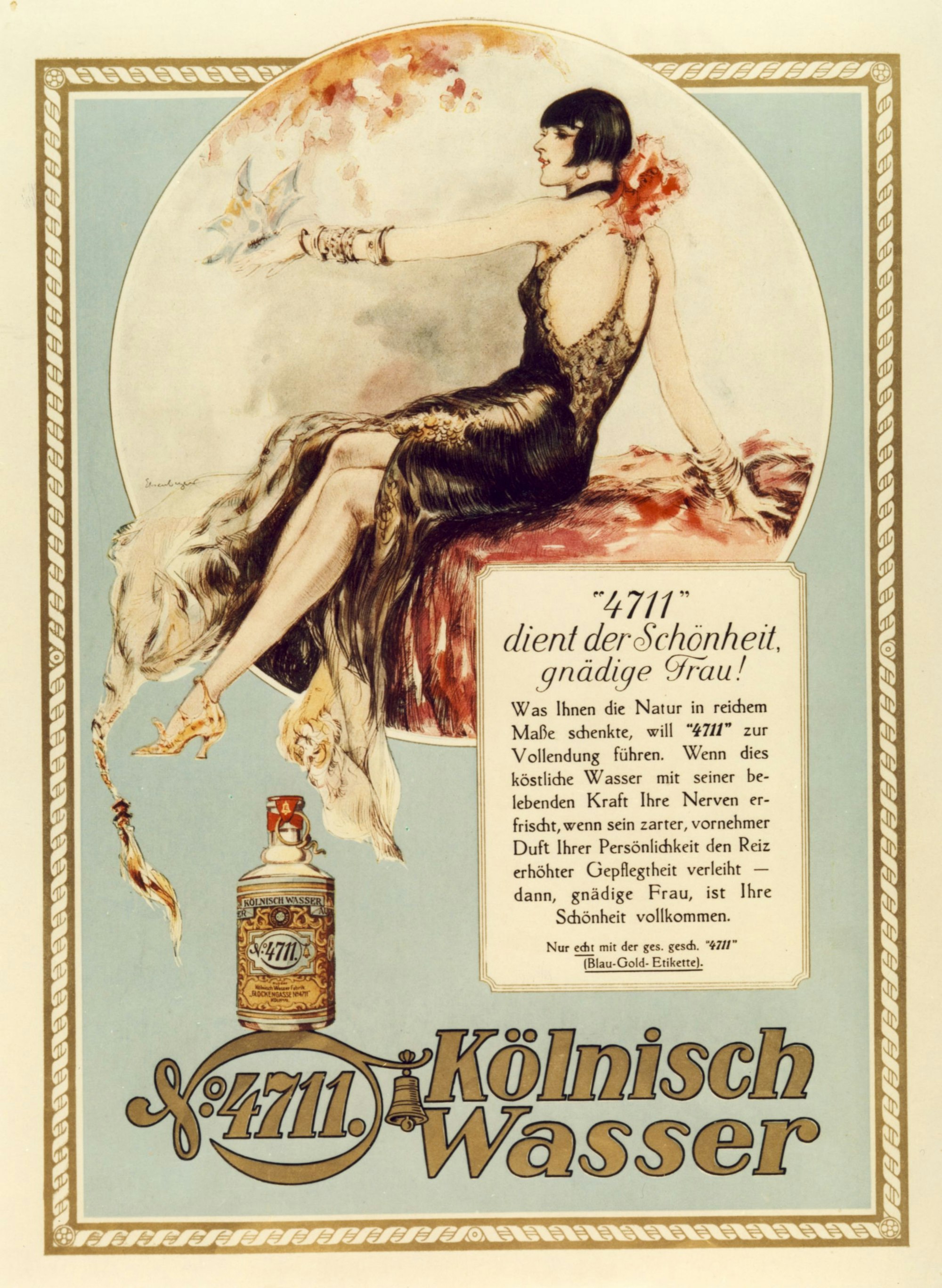 Werbeplakat von 4711 aus dem Jahr 1926.