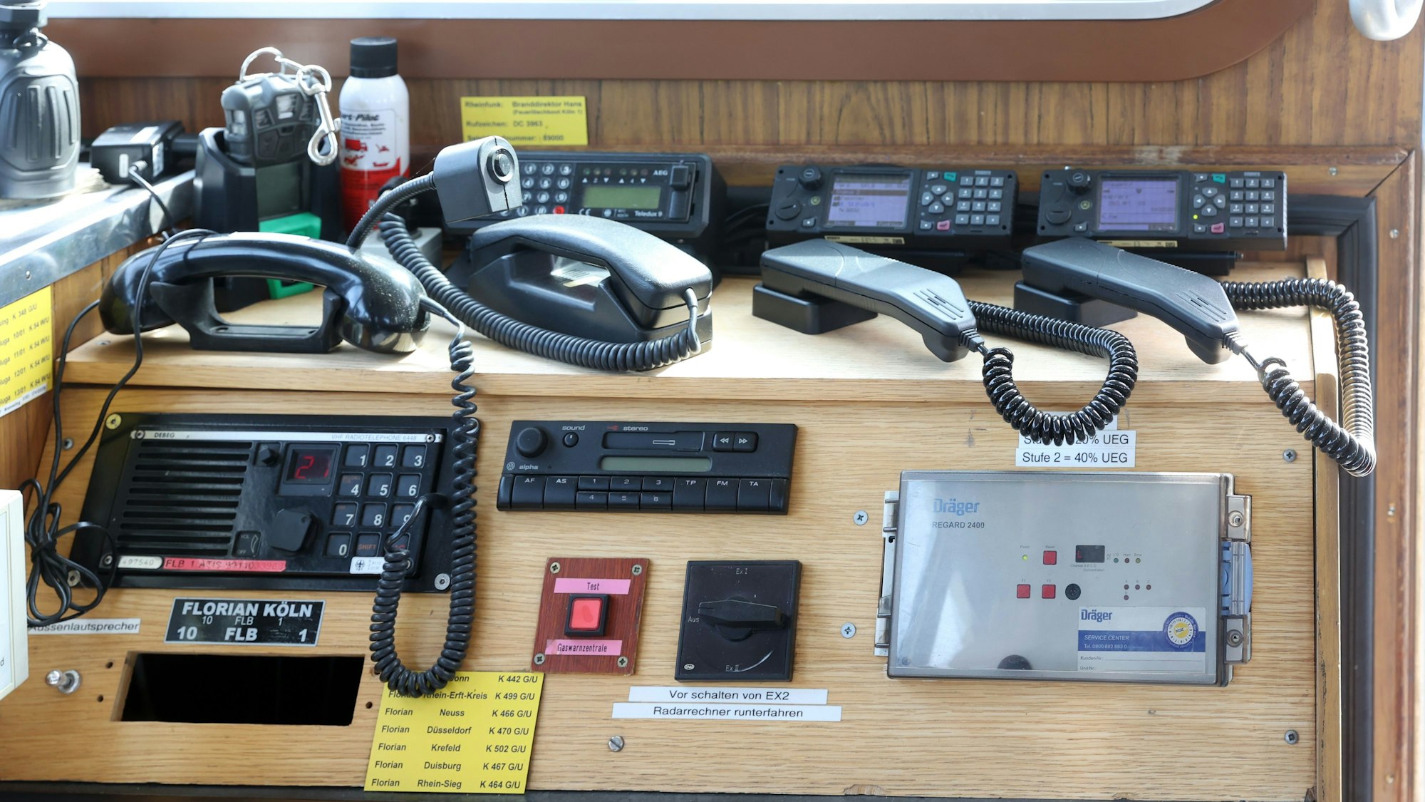 Die Kommunikationszentrale der 40 Jahre alten „Branddirektor Hans“.