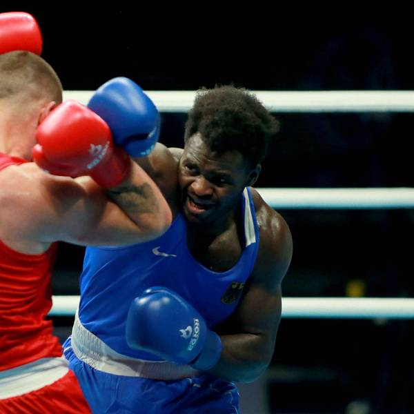 25.06.2023 Nowy Targ Poland 3rd Europaspiele Krakow men s boxing 92 kg preliminaries round of 32 Nelvie Raman Tiafack R Germany :