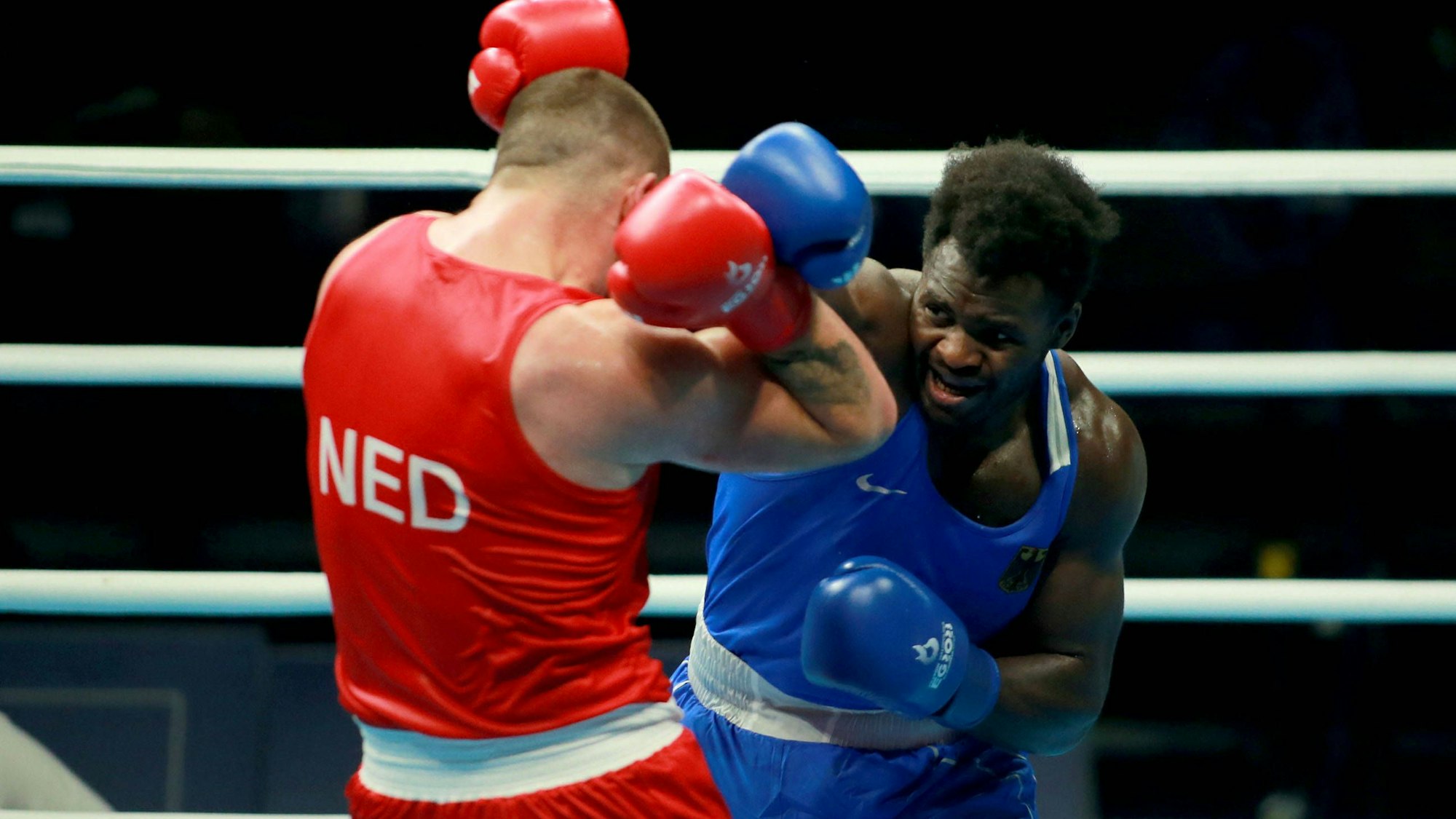 25.06.2023 Nowy Targ Poland 3rd Europaspiele Krakow men s boxing 92 kg preliminaries round of 32 Nelvie Raman Tiafack R Germany :