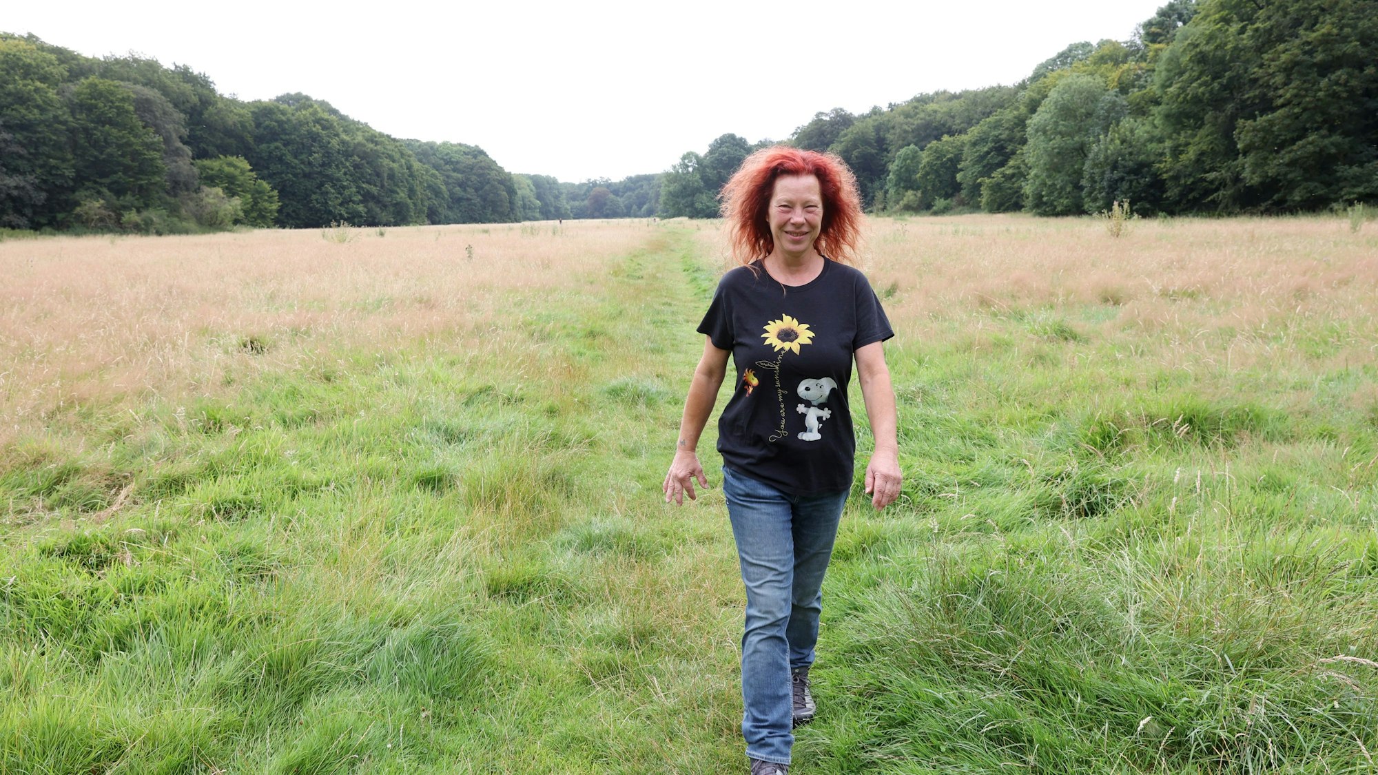 Caroline Michel läuft durch den Grüngürtel