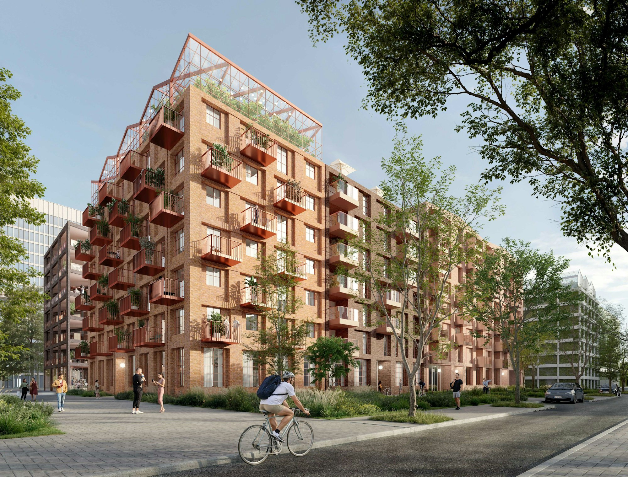 Siegerentwurf der Kölner JSWD Architekten für die Bebauung des ersten Blocks im Deutzer Hafen: Baufeld Ost 03 zwischen Siegburger Straße und Poller Kirchweg.