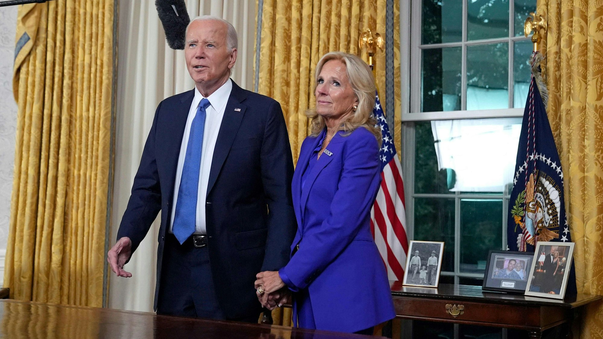 US-Präsident Joe Biden zusammen mit Ehefrau Jill im Weißen Haus.