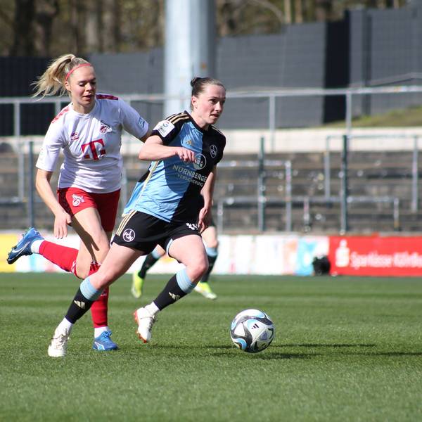 23.03.2024, xgrfx, Fussball 1.Bundesliga Damen, 1.FC Köln Frauen - 1.FC Nürnberg emspor, v.l. Janina Hechler 1.FC Köln, Vanessa Haim 1.FC Nürnberg DFL/DFB REGULATIONS PROHIBIT ANY USE OF PHOTOGRAPHS as IMAGE SEQUENCES and/or QUASI-VIDEO Köln *** 23 03 2024, xgrfx, Fußball 1 Bundesliga Damen, 1 FC Köln Frauen 1 FC Nürnberg emspor, v l Janina Hechler 1 FC Köln , Vanessa Haim 1 FC Nürnberg DFL DFB REGULATIONS PROHIBIT ANY USE OF PHOTOGRAPHS as IMAGE SEQUENCES and or QUASI VIDEO Köln