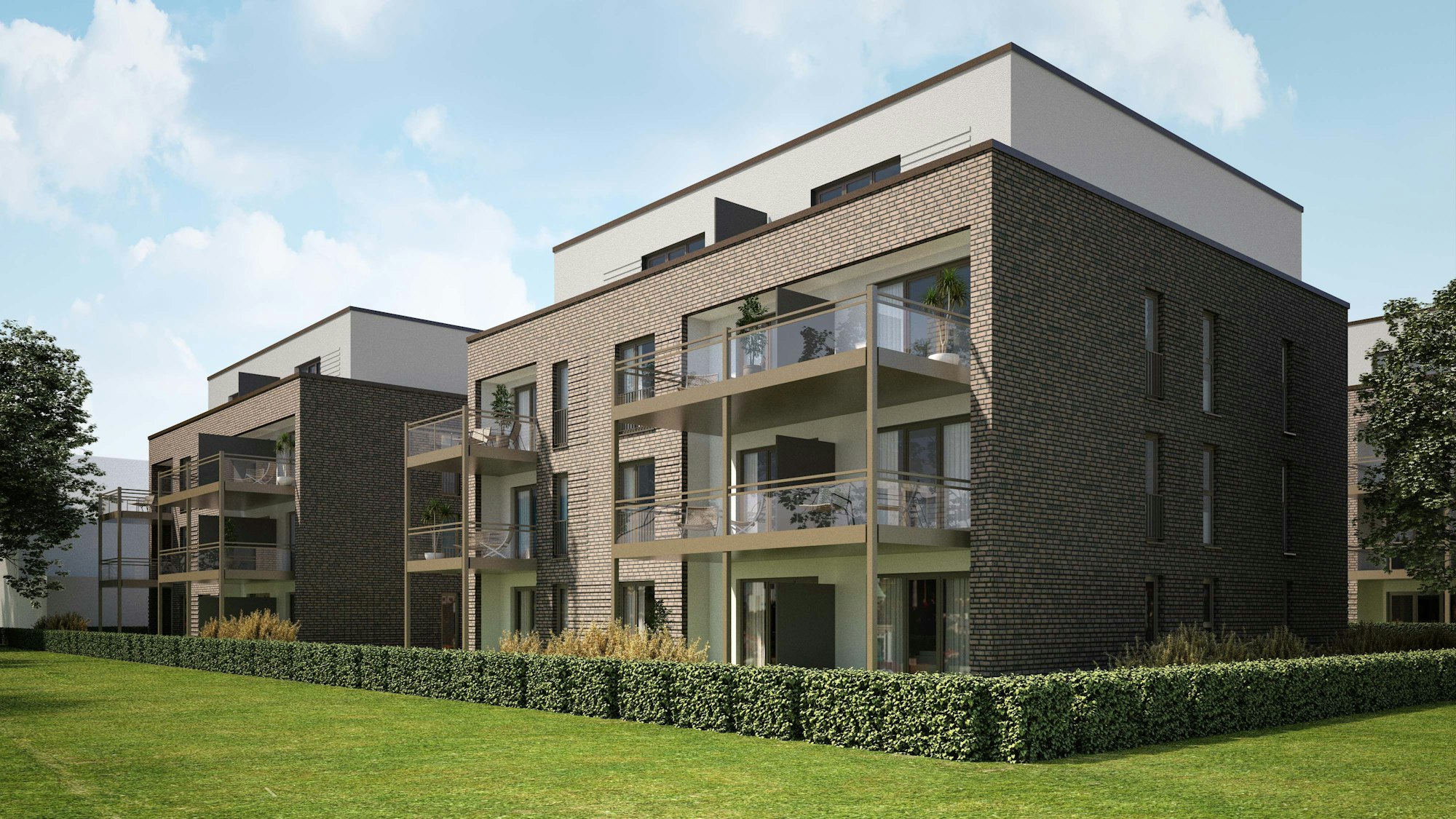 Zu sehen sind Modellgrafiken zweier Häuser.