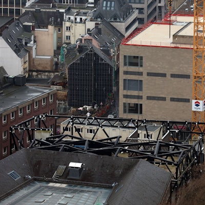 13.01.2024
Köln:
Köln Übersichten vom der Aussichtsplattform des Doms aus fotografiert
Wallraf-Richartz-Museum mit der Baustelle vom Jüdischen Museum
Foto: Martina Goyert