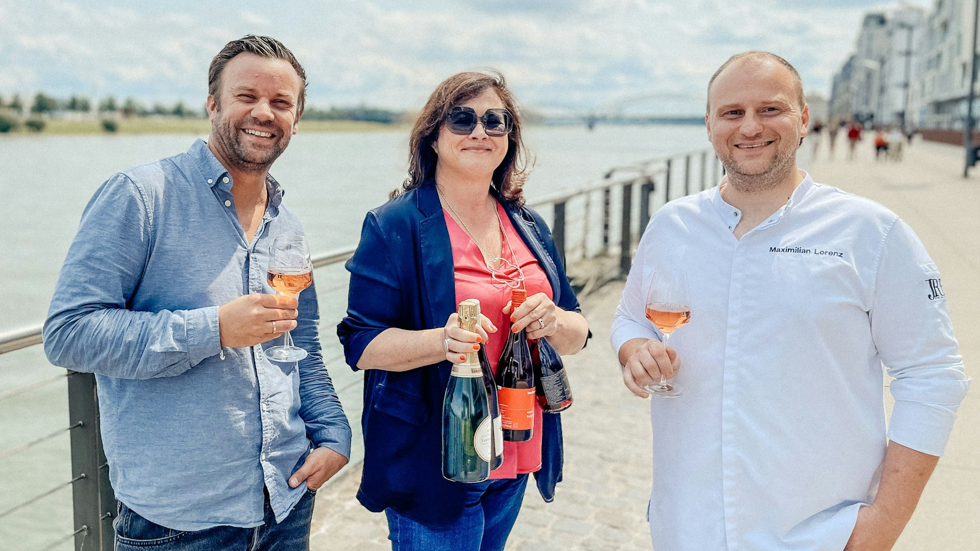 Veranstalter Sebastian Lange, Weinexpertin Claudia Stern, Sternekoch Maximilian Lorenz