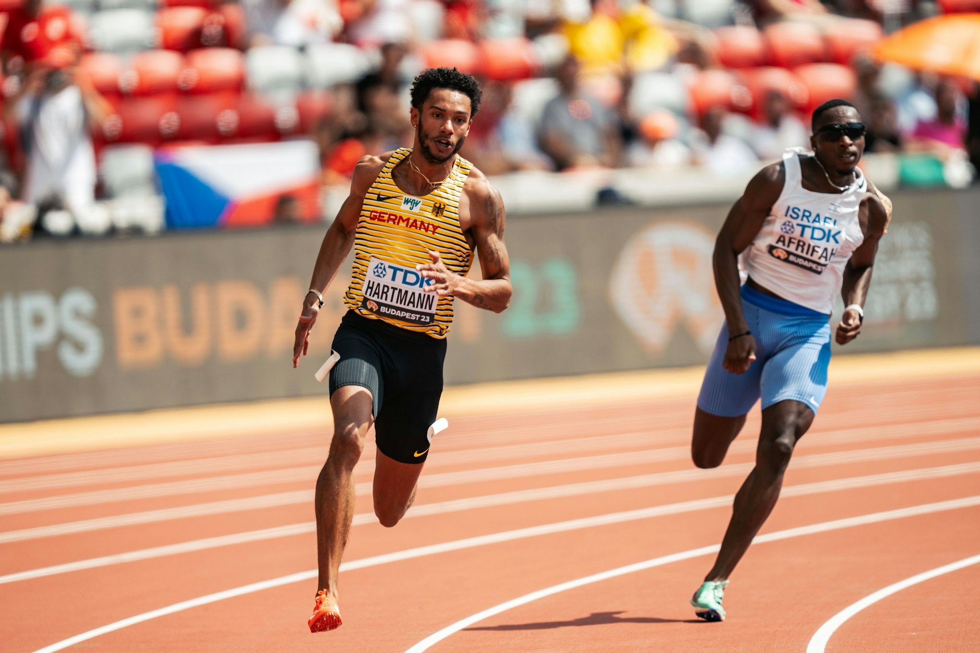 World Athletics Championships Budapest 23 Hungary, 23.08.2023 Joshua Hartmann GER/Germany during the 200 Metres on Day 5 of the World Athletics Championships Budapest 23 at the National Athletics Centre in Budapest, Hungary on August 23, 2023. *** World Athletics Championships Budapest 23 Hungary, 23 08 2023 Joshua Hartmann GER Germany during the 200 Metres on Day 5 of the World Athletics Championships Budapest 23 at the National Athletics Centre in Budapest, Hungary on August 23, 2023 Copyright: xBEAUTIFULxSPORTS/Flatemerschx