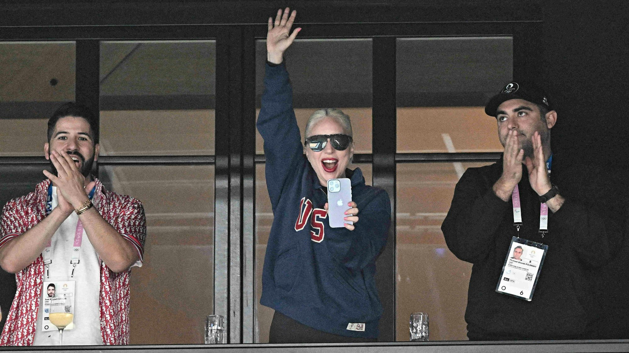 Paris 2024 - Lady Gaga und Tom Cruise beim Kunstturnen Die US-Sängerin und Schauspielerin Lady Gaga besucht die Qualifikation der Kunstturnerinnen bei den Olympischen Spielen Paris 2024 in der Bercy-Arena in Paris, am 28. Juli 2024.