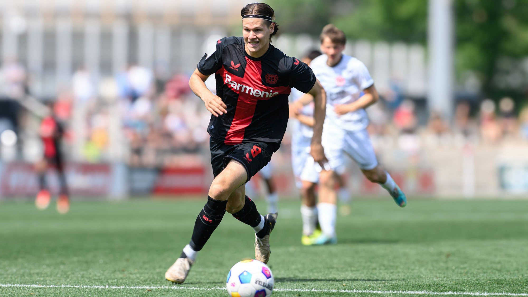 LEVERKUSEN, GERMANY - 1 MAY, 2024: Artem Stepanov, The football match of Half Final B-Junioren Bundesliga U17, U 17 Bayer 04 Leverkusen vs SG Eintracht Frankfurt U17 at Ulrich-Haberland-Stadion PUBLICATIONxNOTxINxRUS Copyright: xVItaliixKliuievx