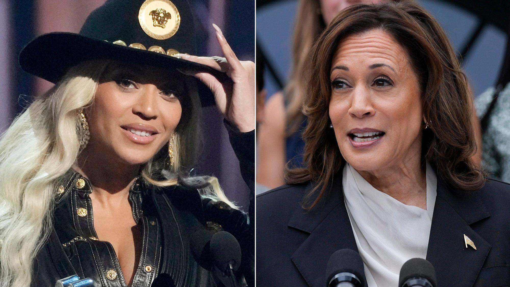 Bildkombination aus Beyoncé und Kamala Harris (Archivbilder)