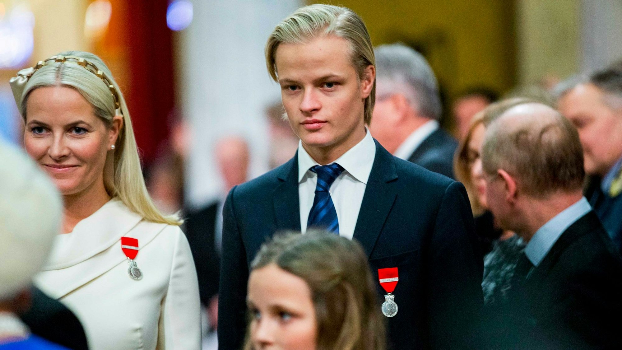 Kronprinzessin Mette-Marit 2015 mit ihrem Sohn Marius Borg Høiby.