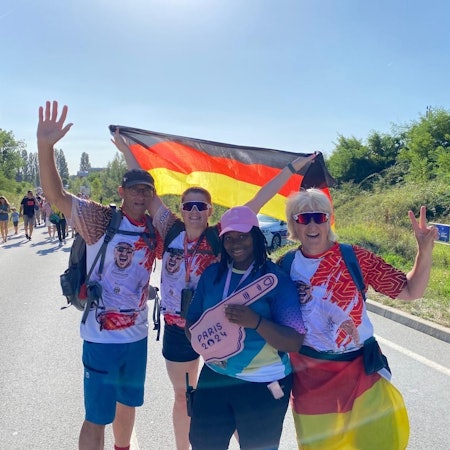 Beste Stimmung vor dem großen Rennen von Max Rendschmidt in Paris.