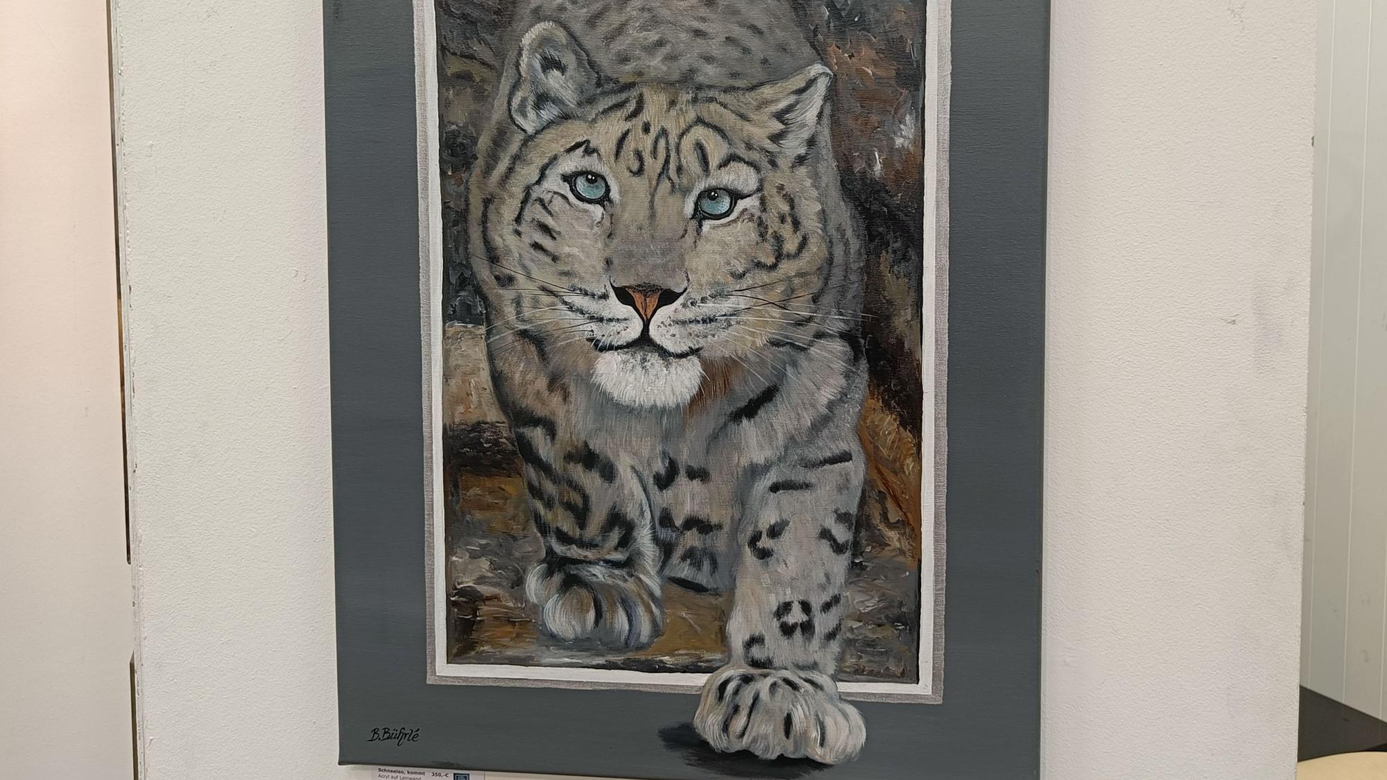 Ein weißer Tiger als Motiv eines Gemäldes