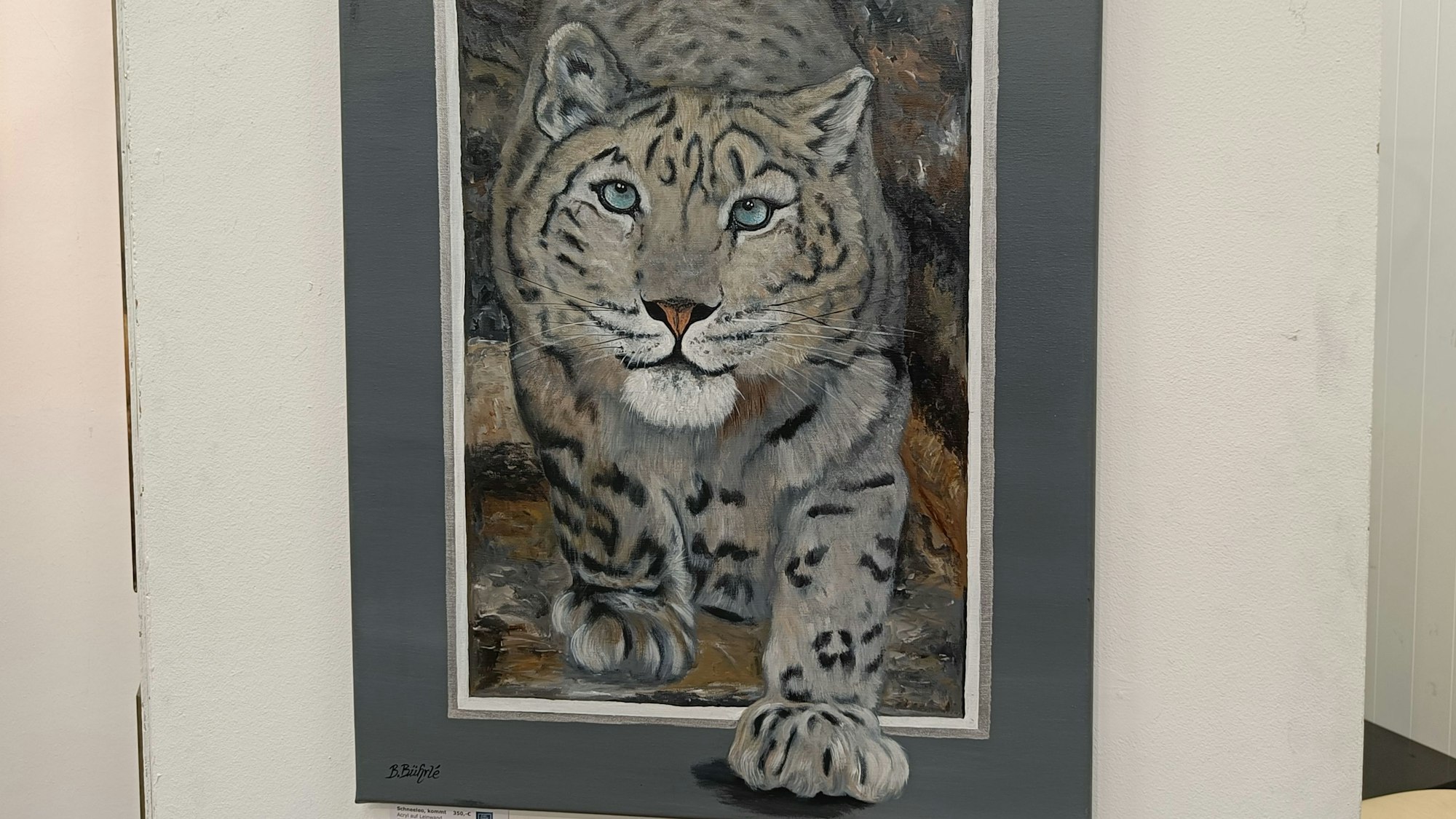 Ein weißer Tiger als Motiv eines Gemäldes