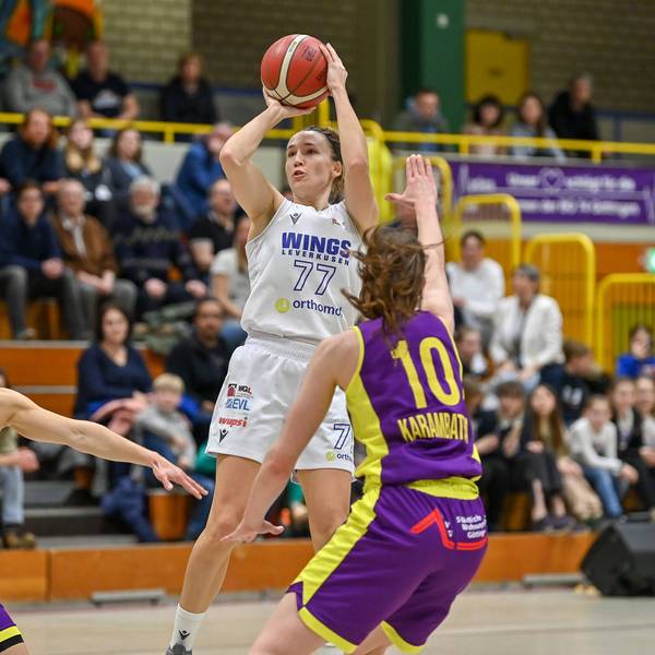 1. Damen Basketball Bundesliga: Orthomol WINGS Leverkusen vs. Medical Instinct Veilchen BG 74, 09.03.2024 Mante Kvederaviciute Orthomol WINGS Leverkusen 77, 1. Damen Basketball Bundesliga: Orthomol WINGS Leverkusen vs. Medical Instinct Veilchen BG 74 am 09.03.2024 in der Sporthalle Werner-Heisenberg-Gymnasium in Opladen Nordrhein-Westfalen *** 1 Womens Basketball Bundesliga Orthomol WINGS Leverkusen vs Medical Instinct Veilchen BG 74, 09 03 2024 Mante Kvederaviciute Orthomol WINGS Leverkusen 77 , 1 Womens Basketball Bundesliga Orthomol WINGS Leverkusen vs Medical Instinct Veilchen BG 74 on 09 03 2024 at the Sporthalle Werner Heisenberg Gymnasium in Opladen Nordrhein Westfalen Copyright: xBEAUTIFULxSPORTS/Mueller-Laschetx