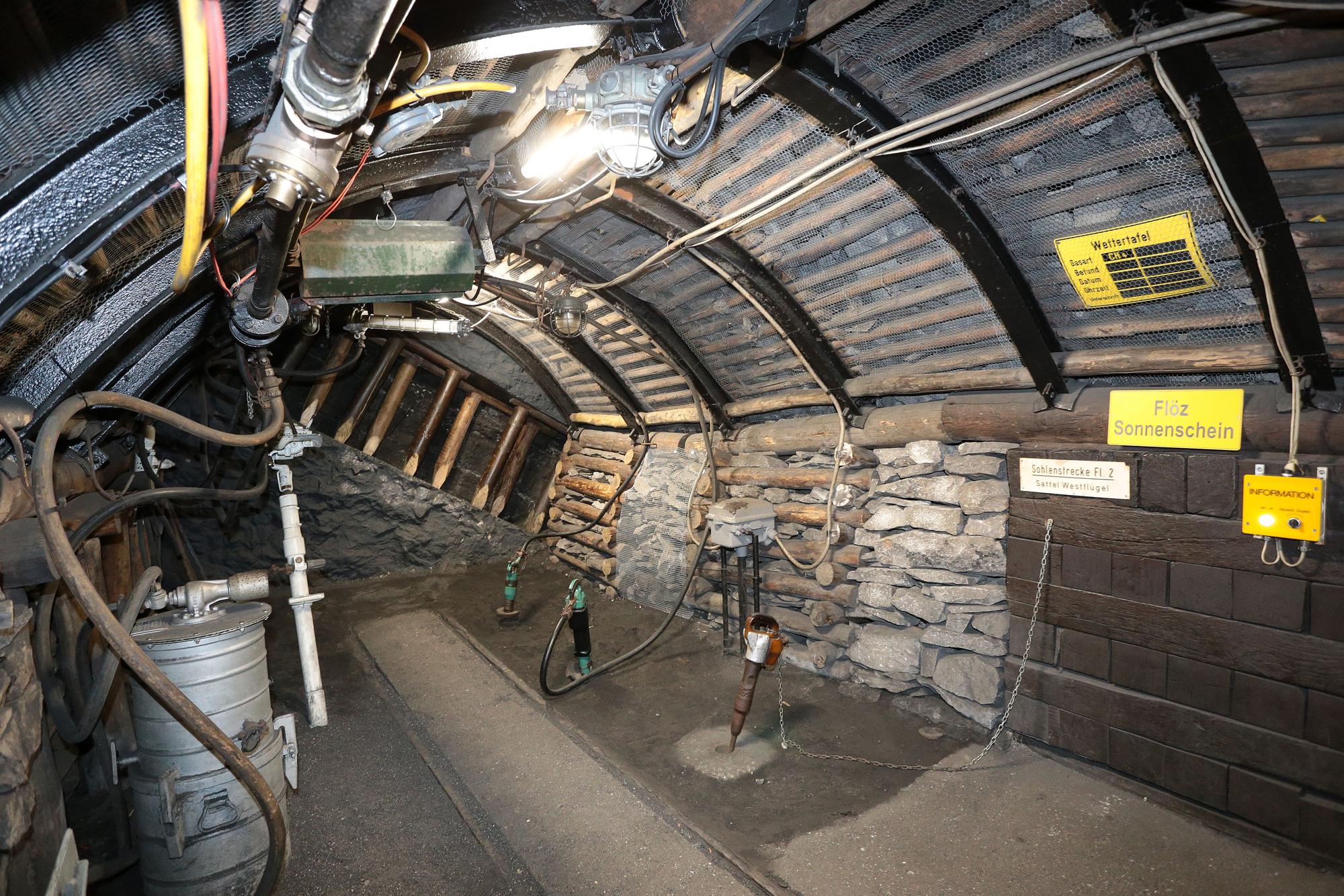 Ein Abbauschacht im Bergbaumuseum