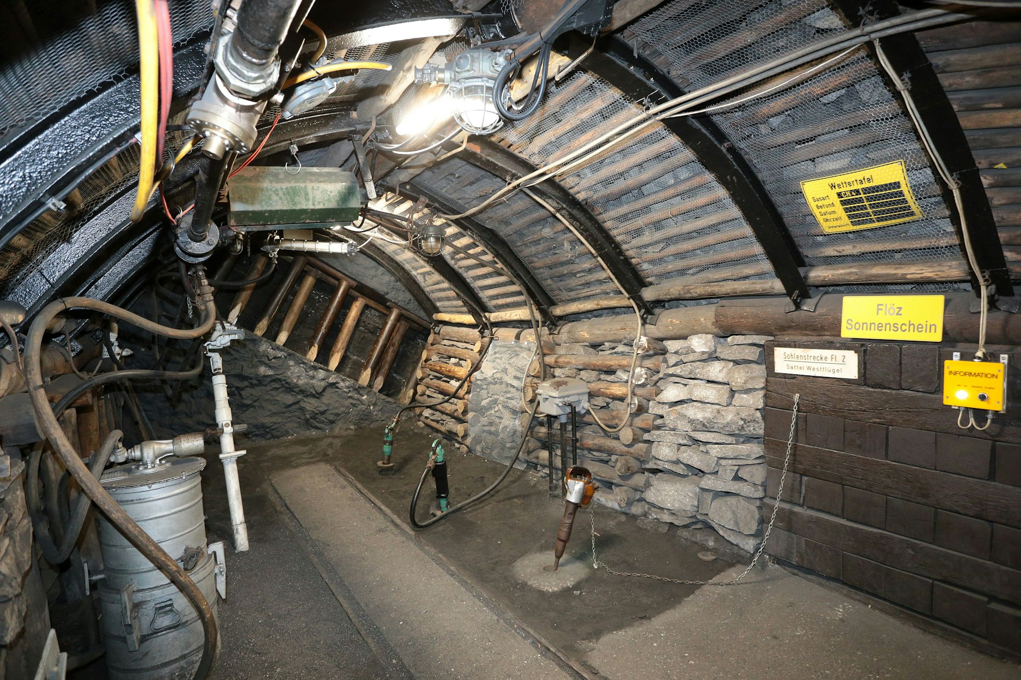 Ein Abbauschacht im Bergbaumuseum