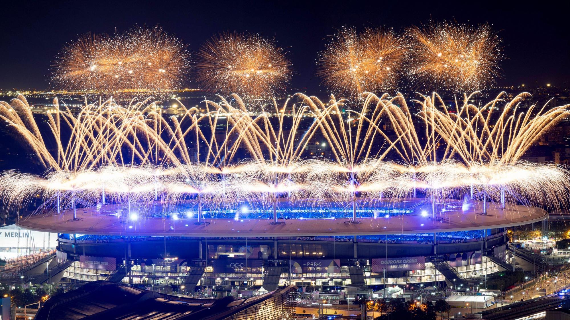 Zum Abschied der Olympischen Spiele in Paris gab es ein großes Feuerwerk.