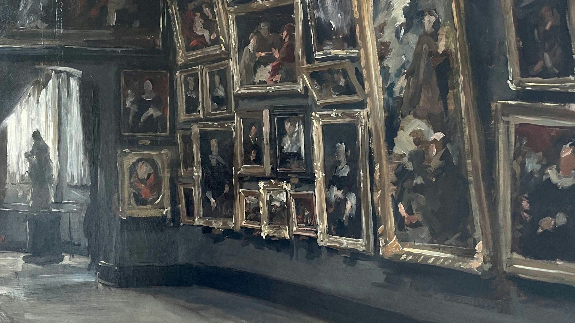 Ferdinand Brütt, Gemäldegalerie, 1887, Öl auf Leinwand, Museum Giersch, Frankfurt.