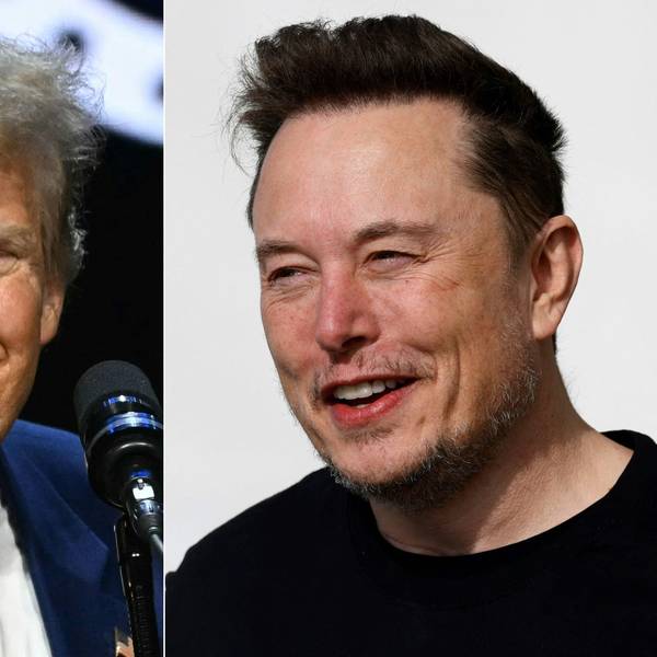 Diese Kombination von Bildern, die am 12. August 2024 erstellt wurde, zeigt (v.l.n.r.) den ehemaligen US-Präsidenten und republikanischen Präsidentschaftskandidaten von 2024, Donald Trump und Tesla-Chef Elon Musk.