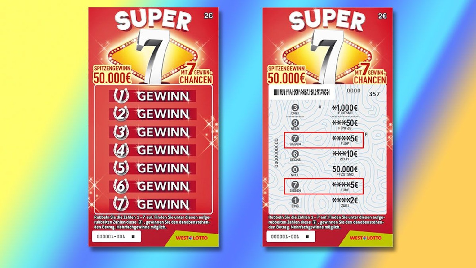 Rubbellos der SUPER 7