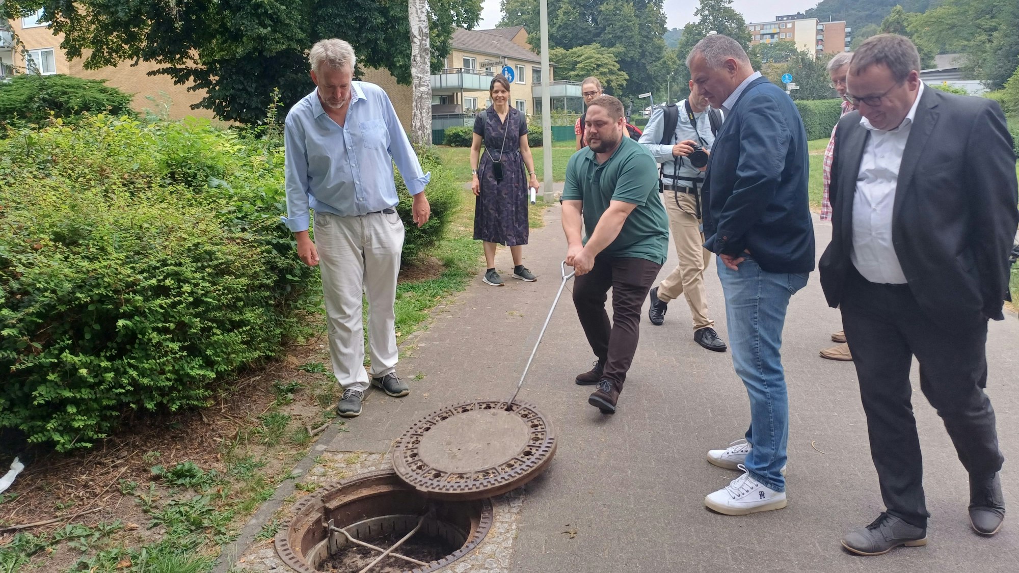 Am Wilhelm-Gödders-Weg soll Leichlingens erste blau-grüne Klimaachse entstehen.