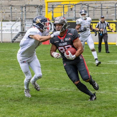 European League of Football, Cologne Centurions vs. Fehérvár Enthroners, Aachen, 2.6.2024 Daniel Luoma Cologne Centurions 89, Cologne Centurions vs. Fehérvár Enthroners am 2.6.2024, Tivoli, Aachen *** European League of Football, Cologne Centurions vs Fehérvár Enthroners, Aachen, 2 6 2024 Daniel Luoma Cologne Centurions 89 , Cologne Centurions vs Fehérvár Enthroners on 2 6 2024, Tivoli, Aachen Copyright: xBEAUTIFULxSPORTS/MarcxJungex