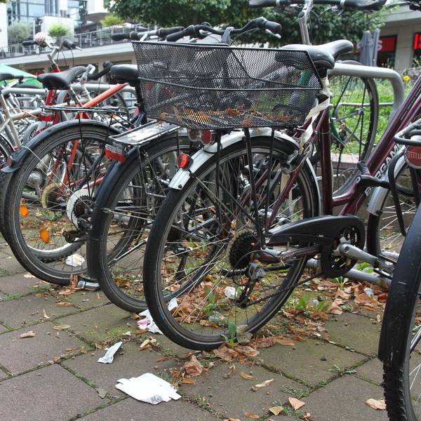 Dreck, Unkraut an Fahrradständern