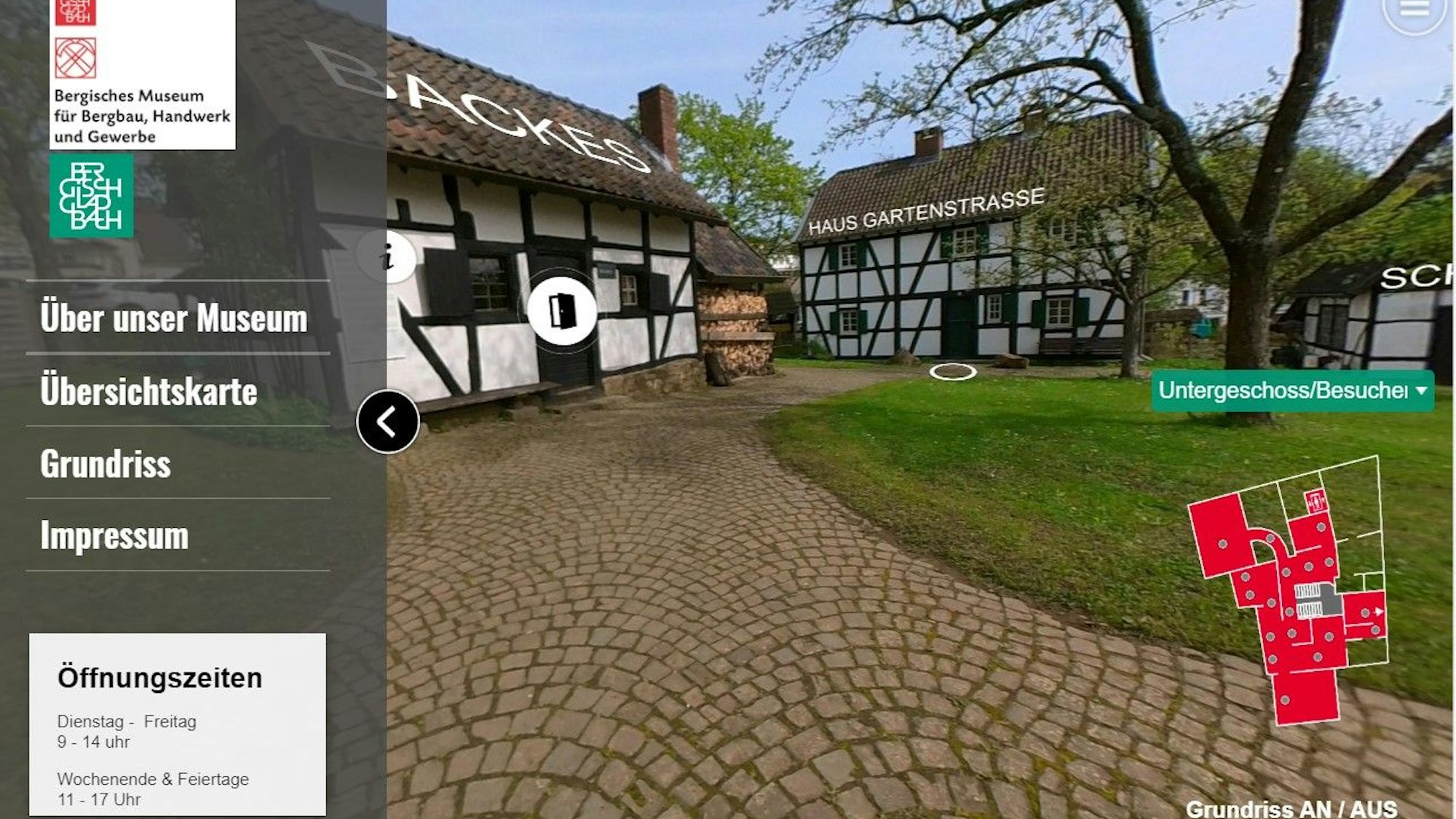 Eine interaktive Internetseite zeigt das Bergische Museum in Bensberg.