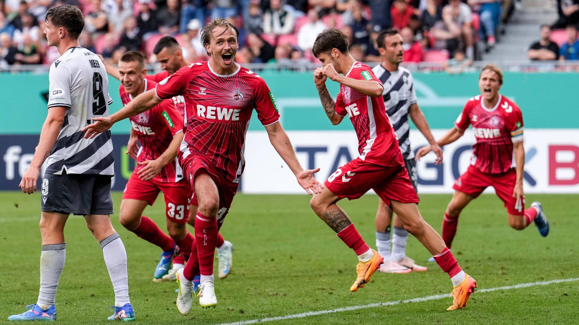 Mathias Olesen rettete dem 1. FC Köln am Sonntag mit seinem späten Treffer in der Verlängerung den Einzug in die zweite Pokalrunde.